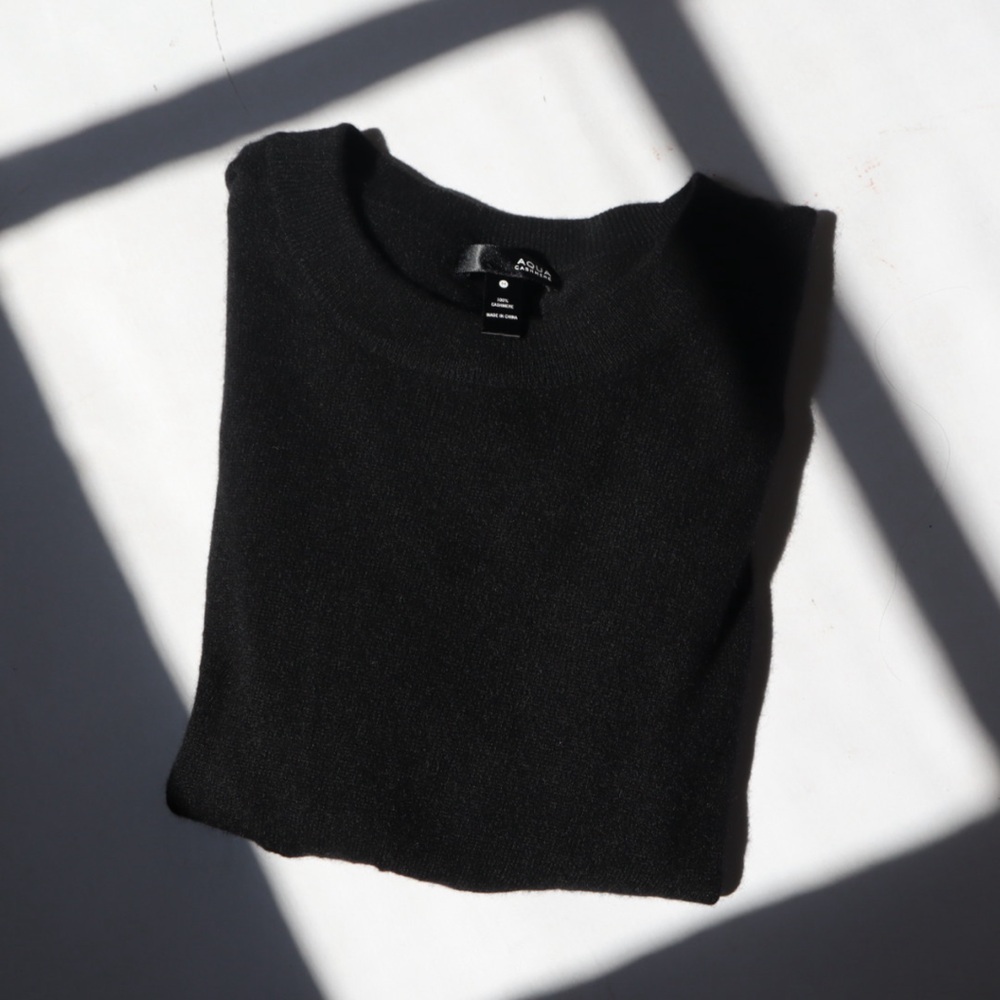 Aqua Black Cashmere Crewneck Sweater Vest